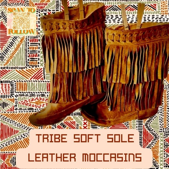 TRIBE Shoes - 𝅺TRIBE SOFT SOLE LEATHER MOCCASINS BOOTS